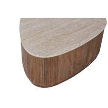 Table basse Nolan — Manguier & travertin