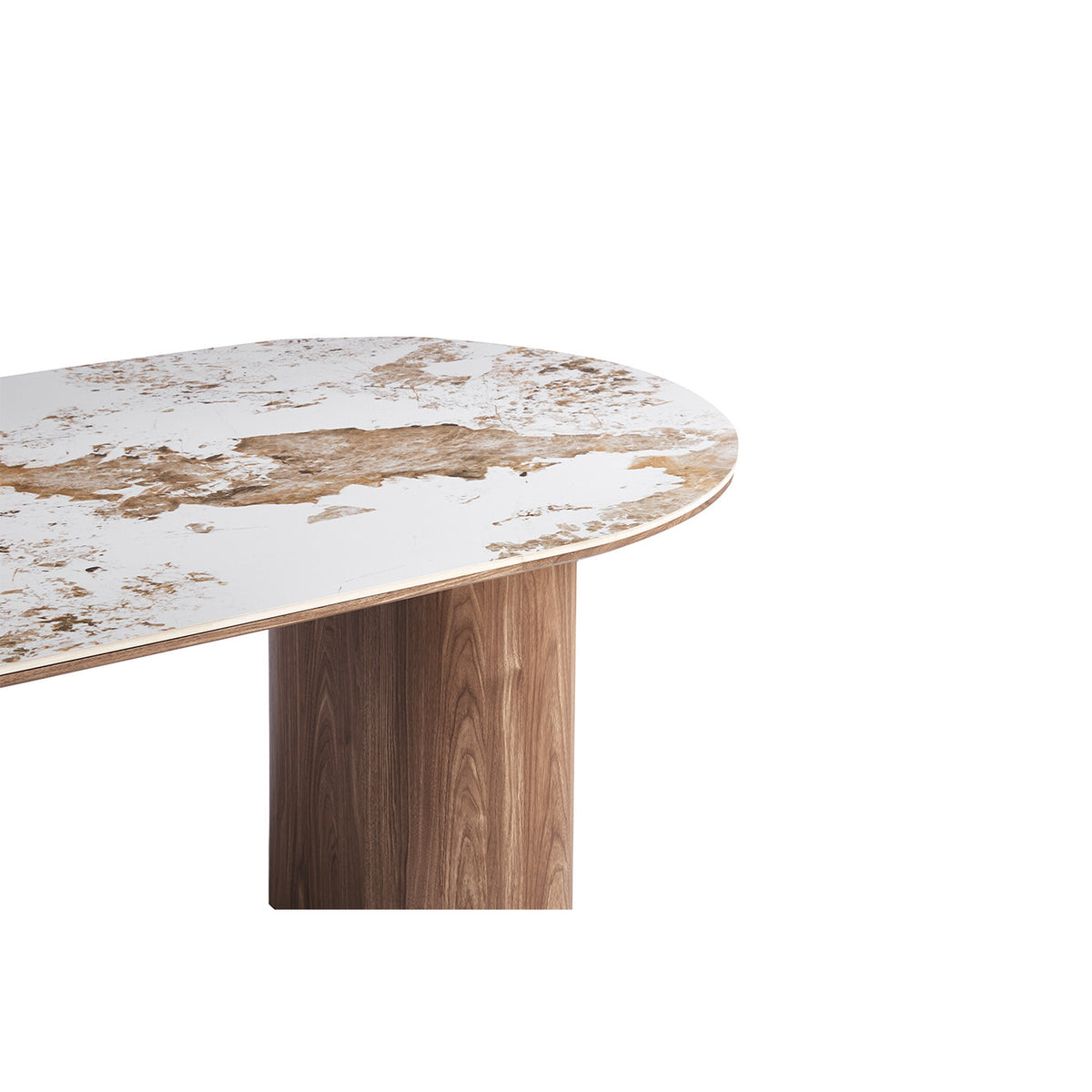 Table Evora — Pierre brillante, pied colonne