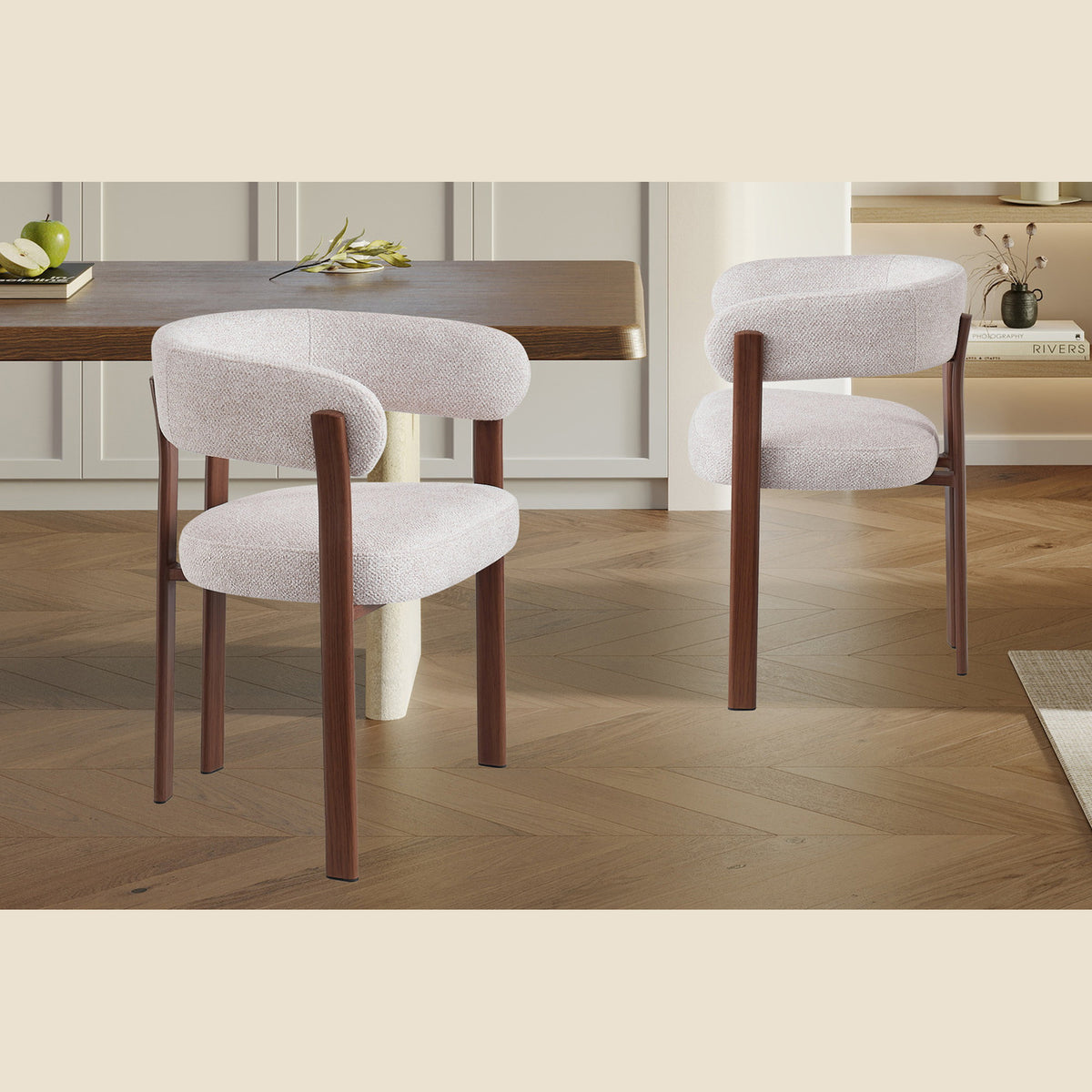 Chaise avec accoudoirs Julia — Tissu chiné