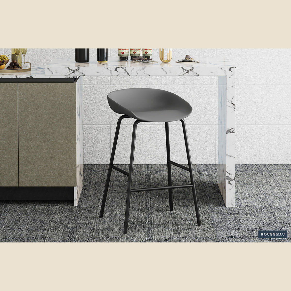 Chaise de comptoir Anna — Polypropylène