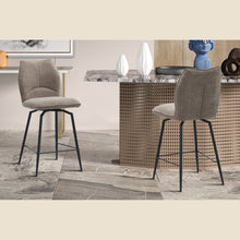 Chaise de comptoir Lara — Pivotante, tissu