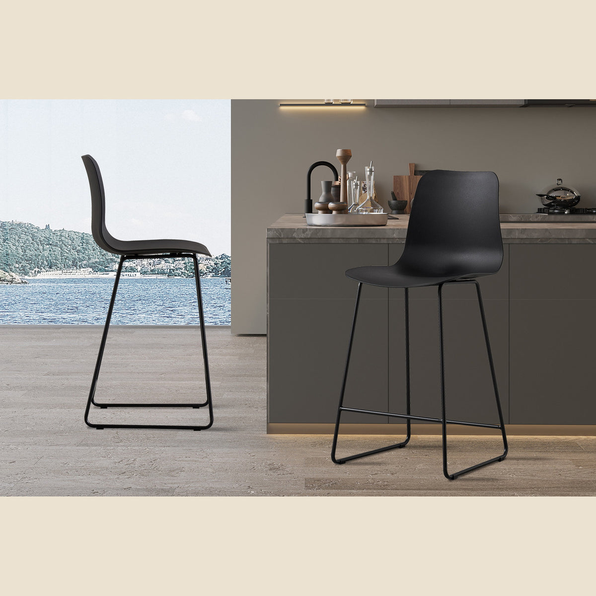 Chaise de comptoir Marie — Polypropylène