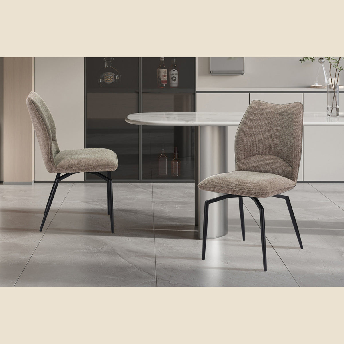 Chaise Lara — Tissu, pivotante