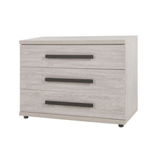 Commode Margot 3 tiroirs, décor VALONIA chêne gris clair, poignées anthracite