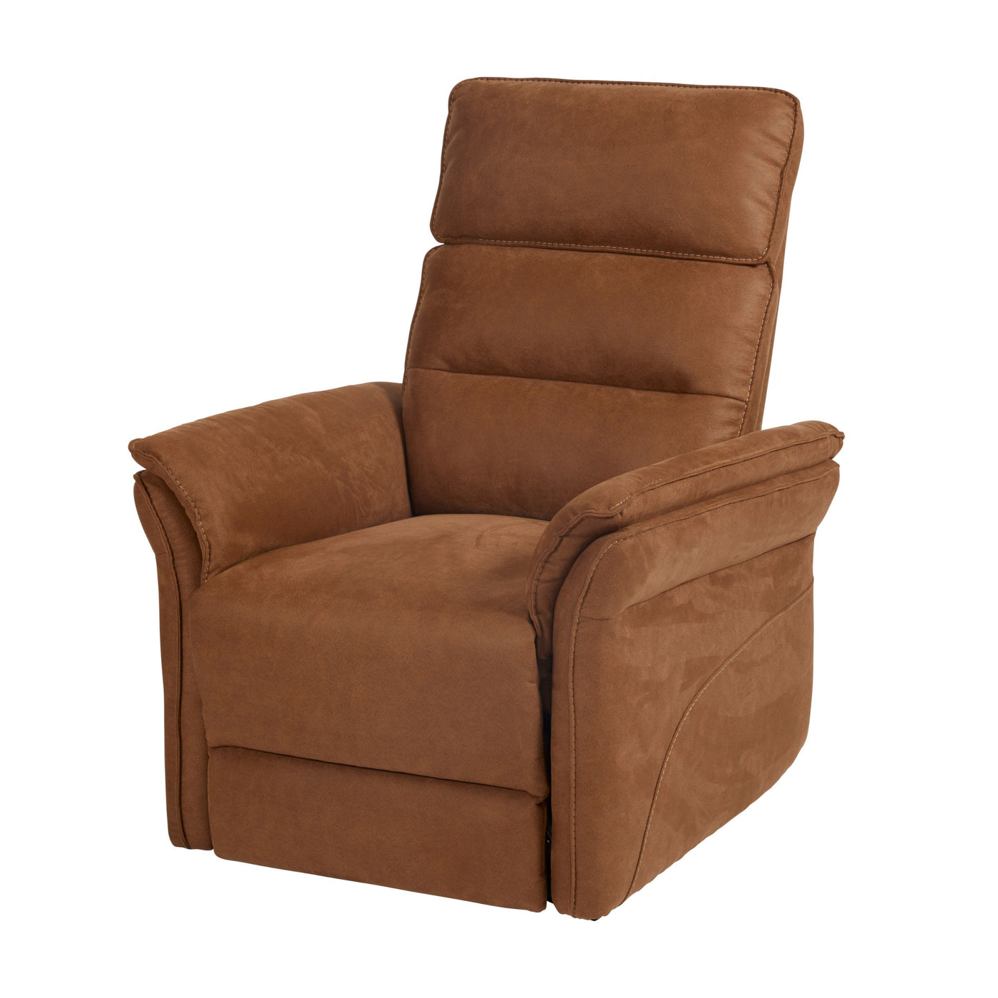 Fauteuil relax Mandelieu en tissu dark grey, vue de trois-quarts