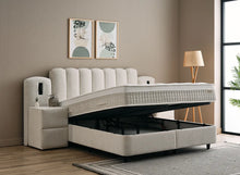 Lit Dream — Boxspring bouclé à coffres de rangement