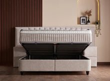 Lit Penelope — Boxspring coffre à liseuses intégrées