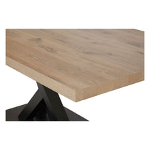Salle à manger Sacha (Canyon Oak / Marmer / Nox), table à manger détail finition du plateau chêne et chant