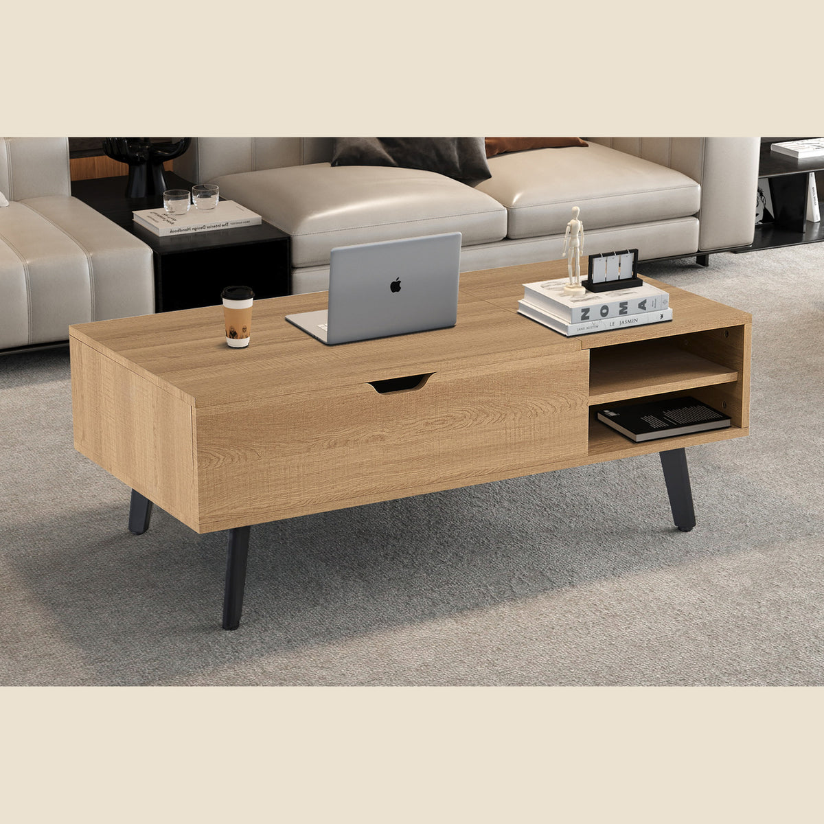 Table basse Justine — Plateau relevable