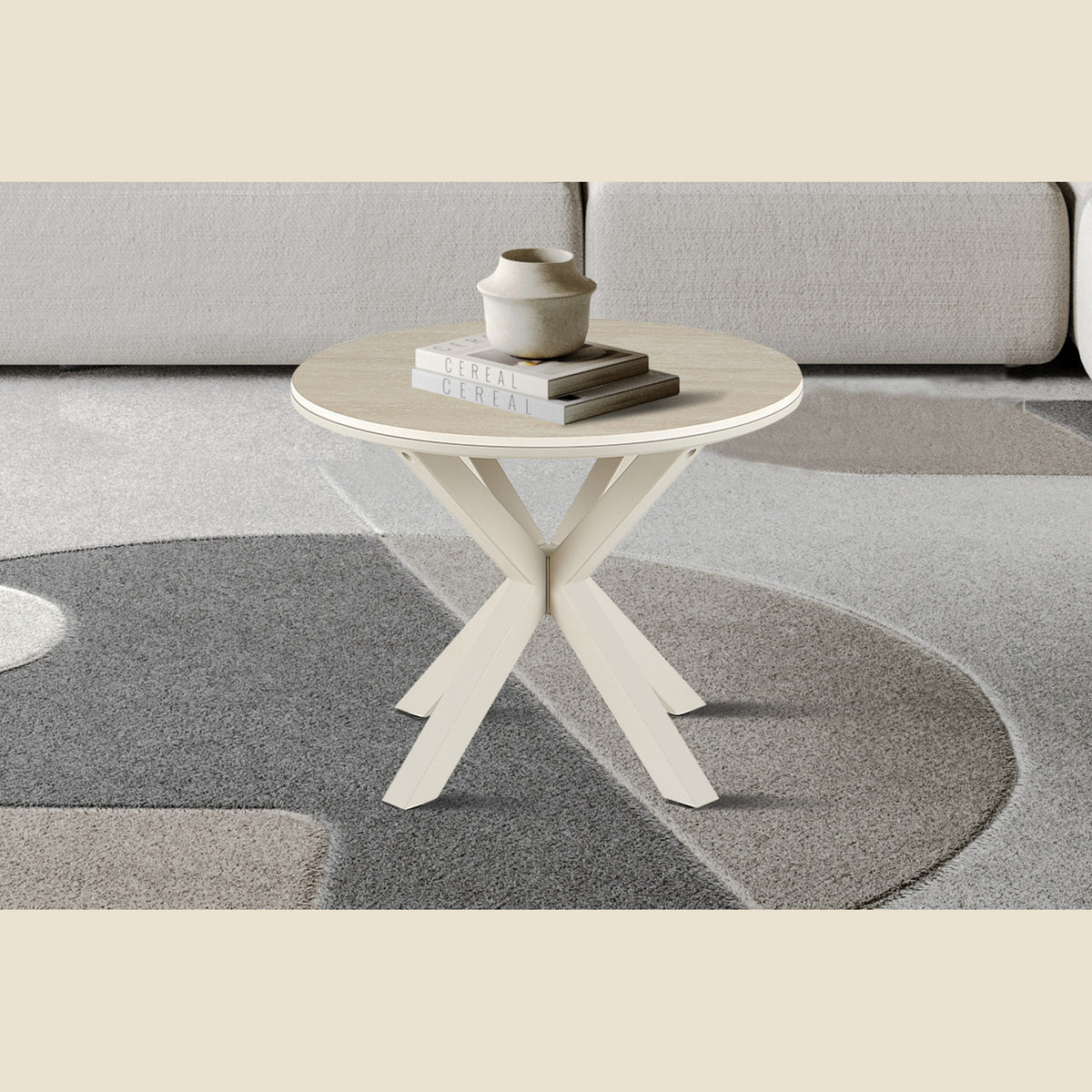 Table basse Noa — Aspect travertin