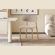 Chaise Coco — Tissu chiné, pied naturel, noyer ou gris