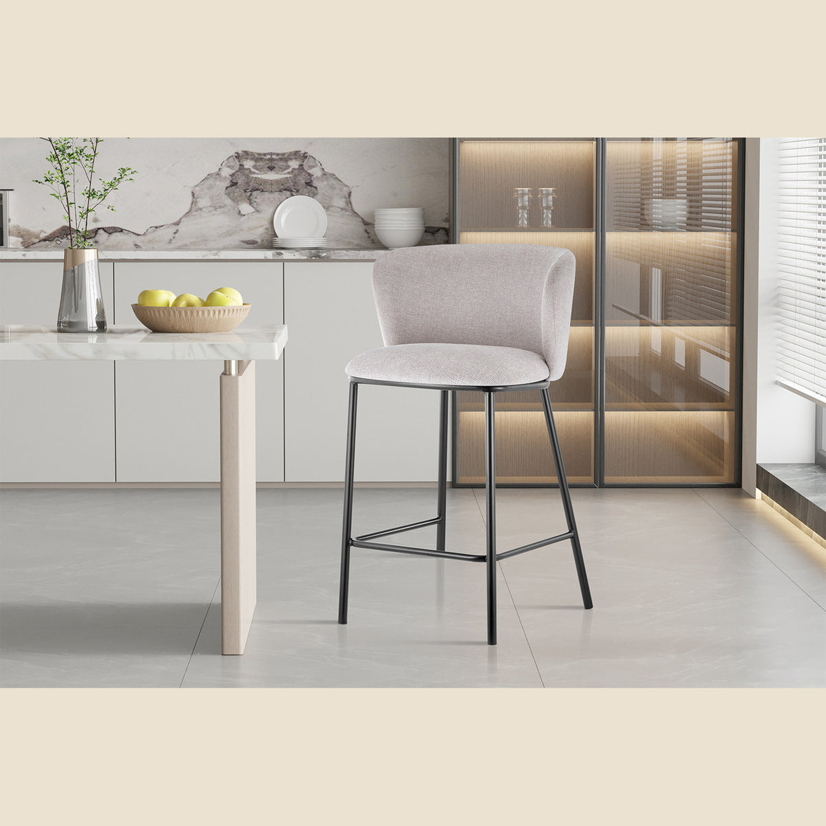 Chaise de comptoir Arthur — Tissu