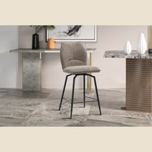 Chaise de comptoir Lara — Pivotante, tissu