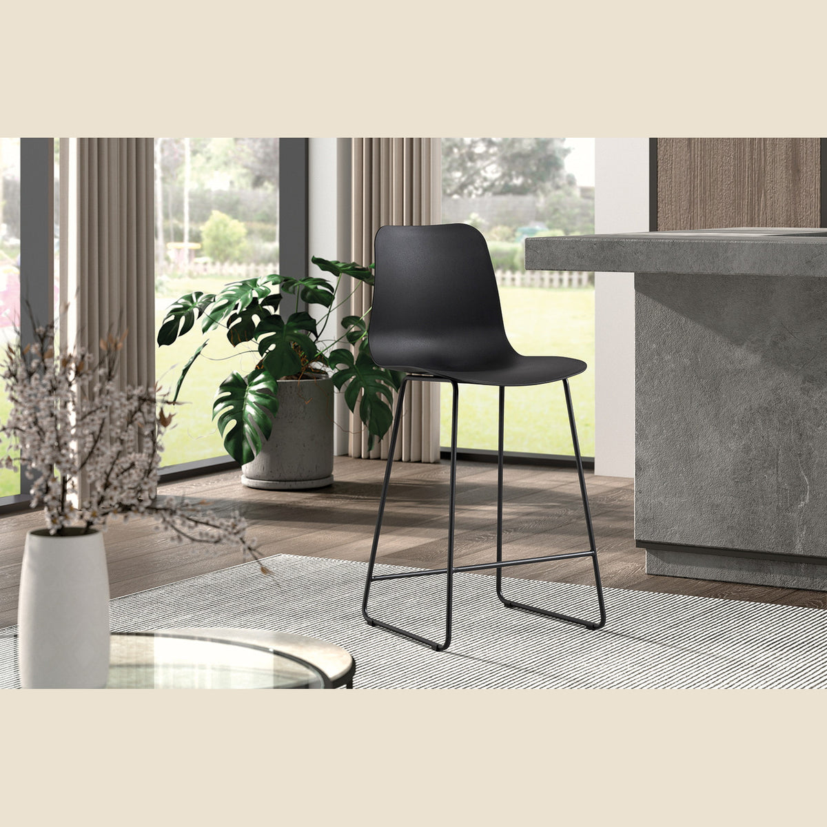 Chaise de comptoir Marie — Polypropylène