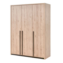 Armoire 3 portes battantes Viola CASTELLA 164 cm, poignées profilées noires