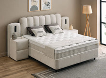 Lit Dream — Boxspring bouclé à coffres de rangement