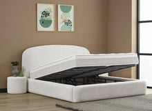 Lit Elena — Boxspring bouclé à coffres de rangement