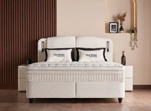 Lit Phoenix — Boxspring bouclé à coffres de rangement