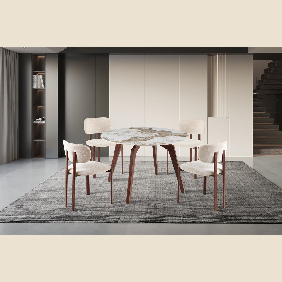 Table Alma — Pierre brillante Pandora beige