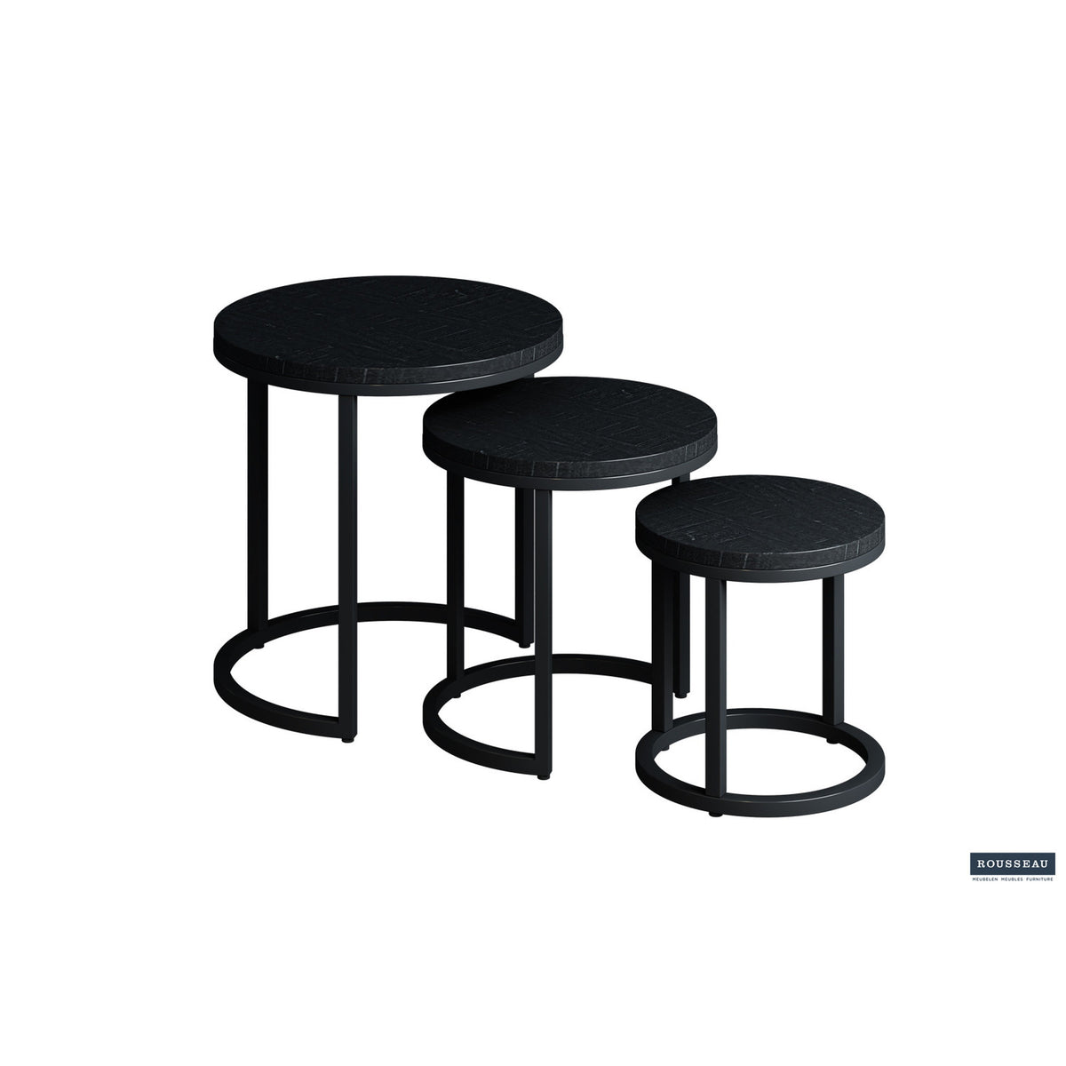 Table d'appoint Plano — Set de 3, bois de manguier