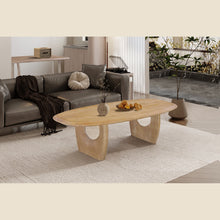 Table basse Braga — Ovale, bois de manguier massif