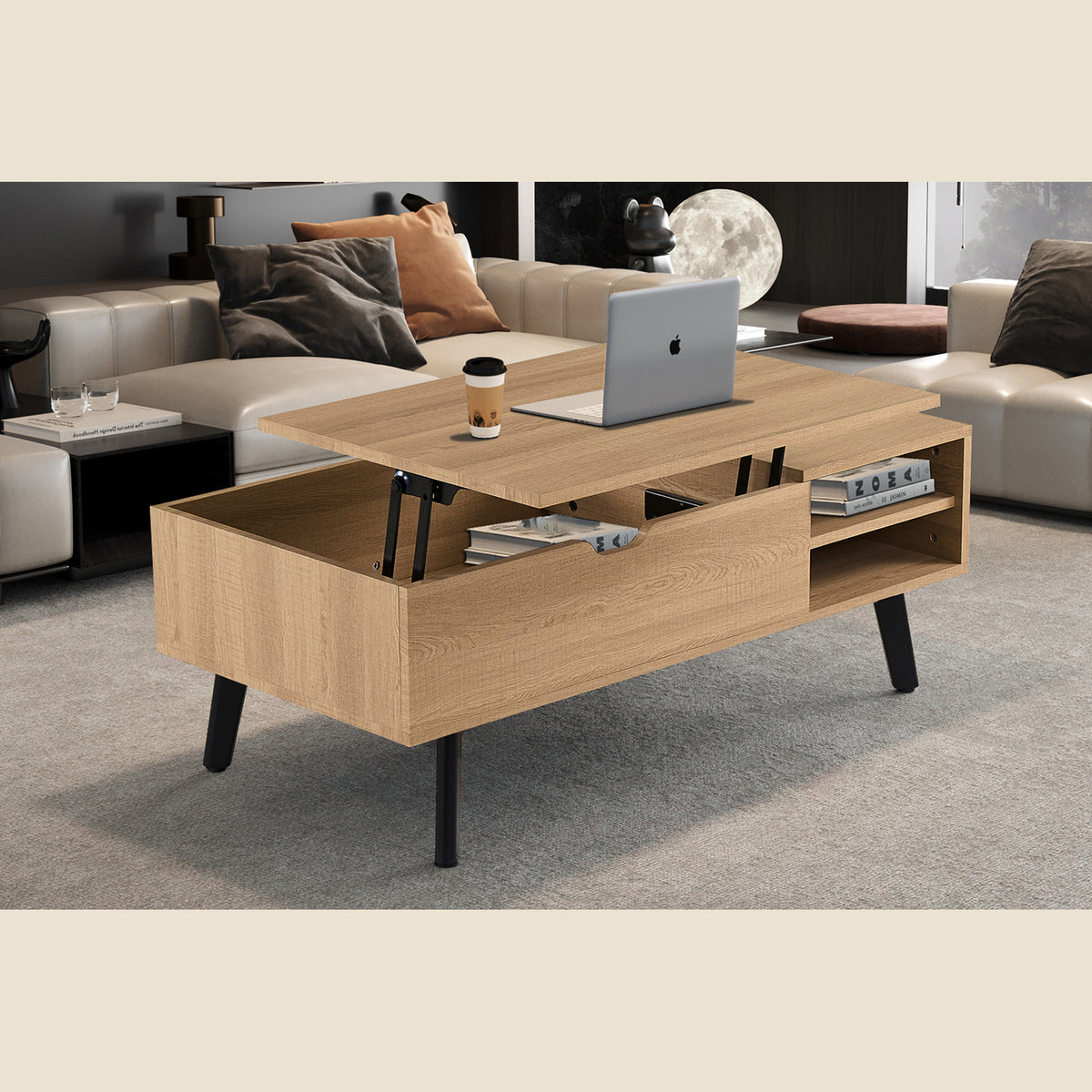 Table basse Justine — Plateau relevable