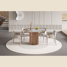 Table Evora — Pierre brillante, pied colonne