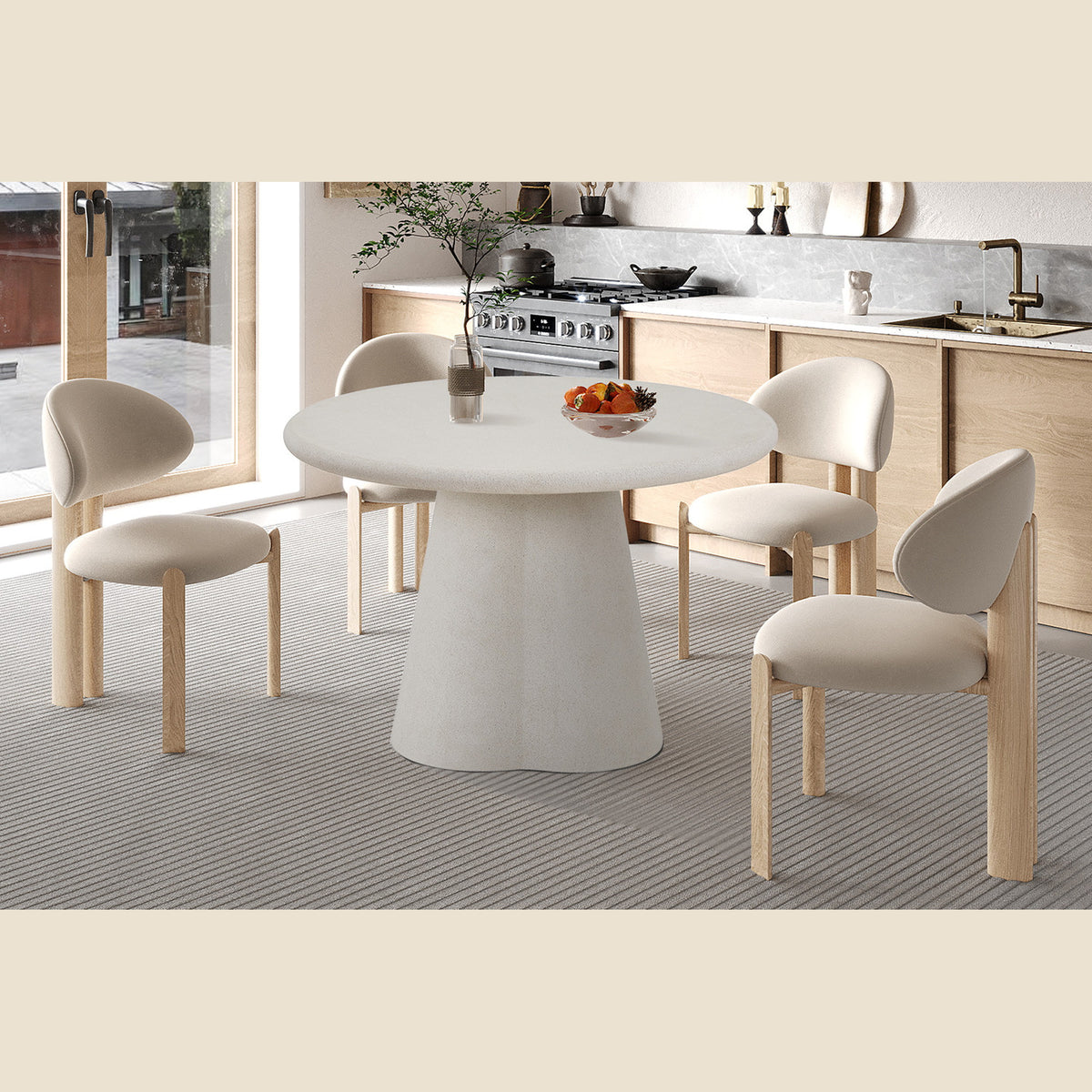 Table Faro — Effet ciment, organique ou ronde