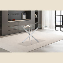 Table Lasi — Verre trempé, pieds chromés