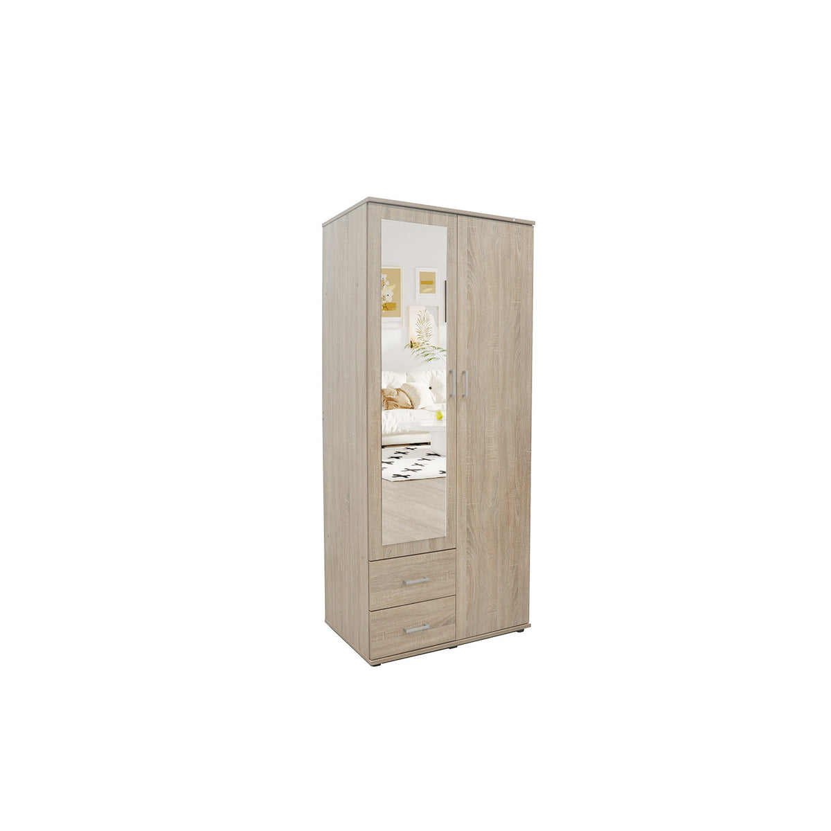 Armoire Marc — Portes battantes avec miroir