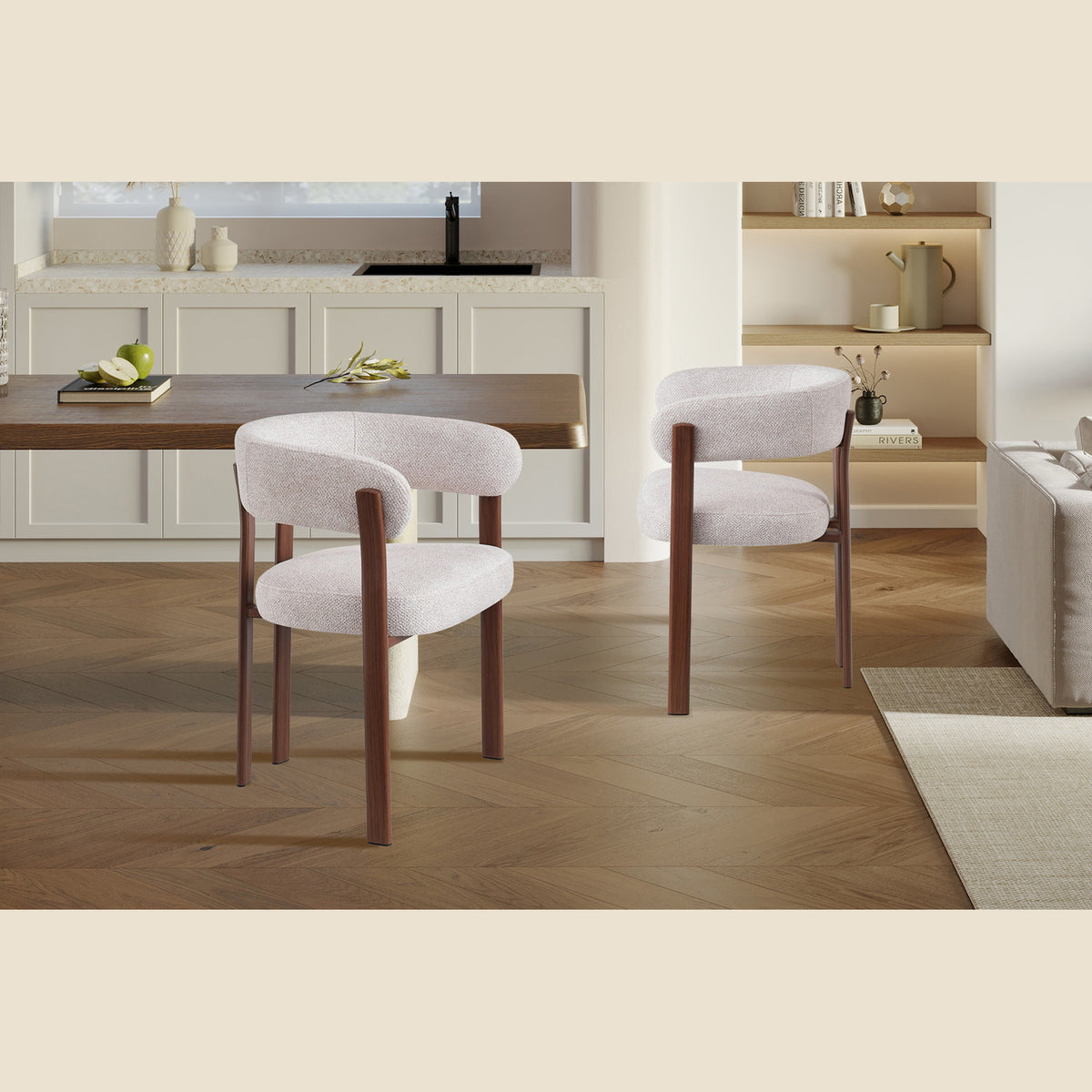Chaise avec accoudoirs Julia — Tissu chiné