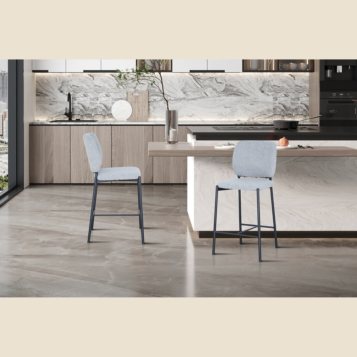Chaise de comptoir Sophia — Tissu