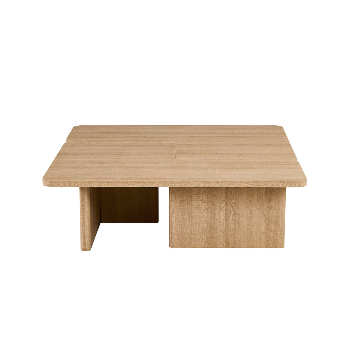 Table basse Arallo 120×120 — Travertin ou chêne