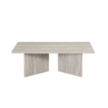 Table basse Litar — Effet travertin ou chêne