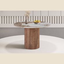 Table Evora — Pierre brillante, pied colonne