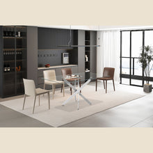 Table Lasi — Verre trempé, pieds chromés