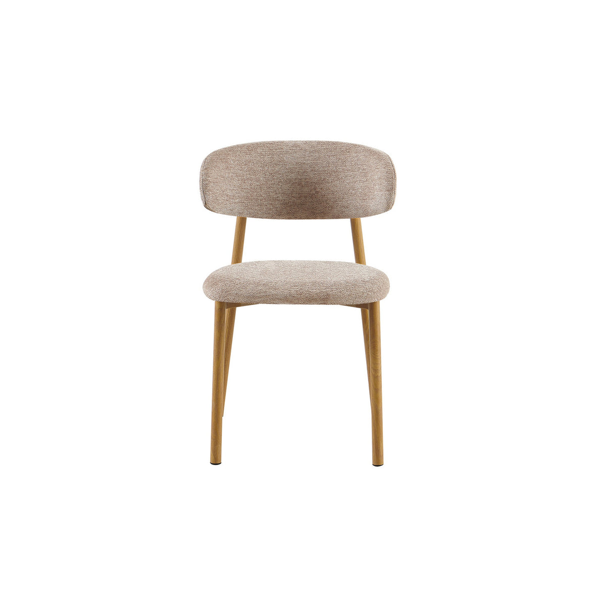 Chaise Coco — Tissu chiné, pied naturel, noyer ou gris