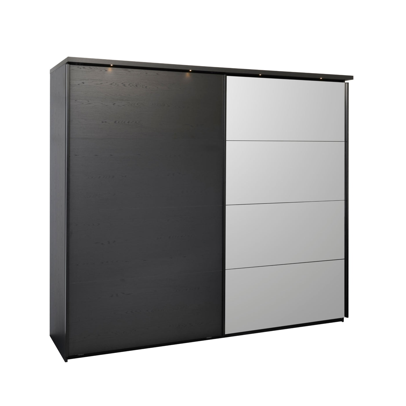 rmoire Rosie NOX 217 cm avec porte miroir coulissante, structure NOX et LED