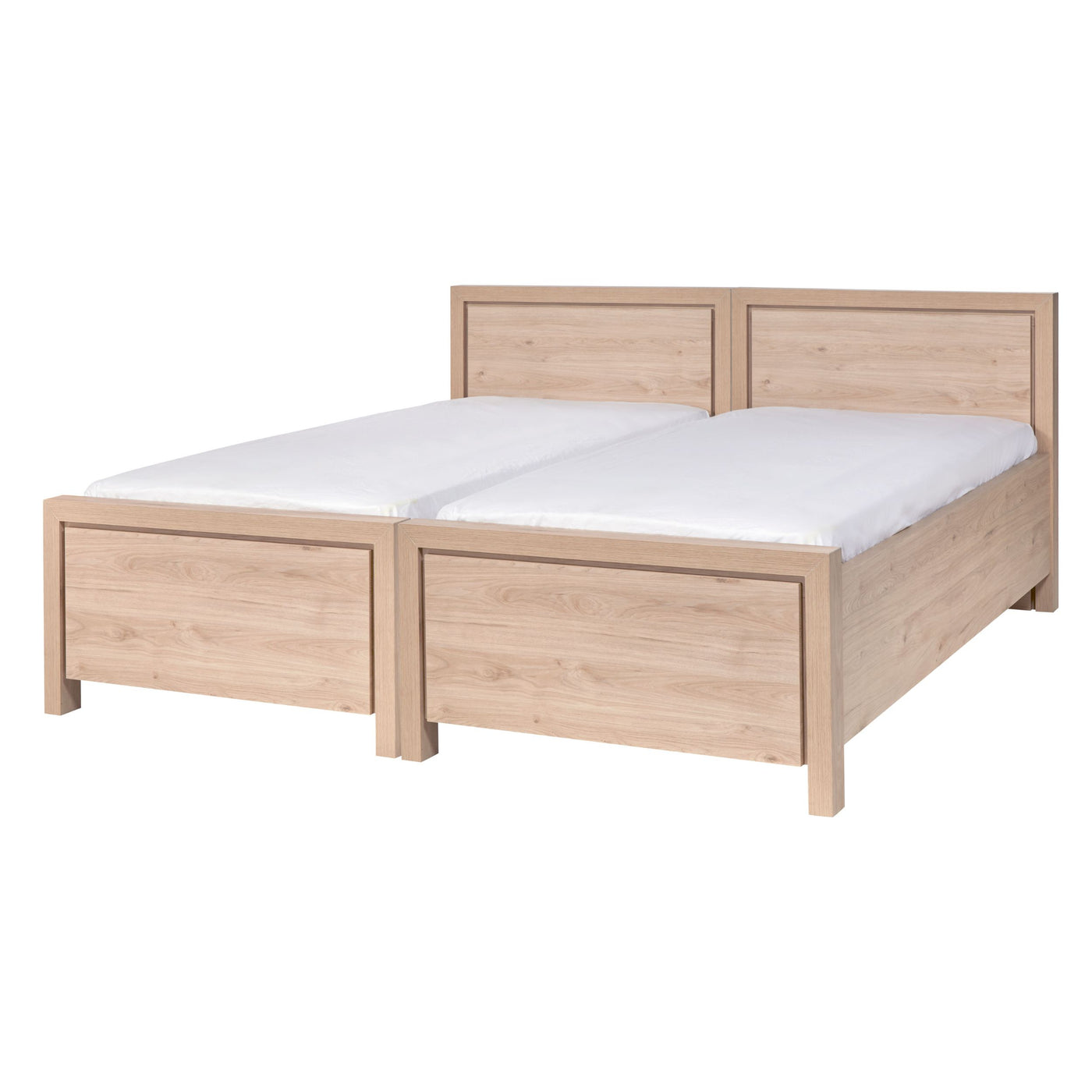 Lit double Viola CASTELLA 160/180 cm, tête de lit encadrée et pied de lit panneauté