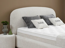 Lit Elena — Boxspring bouclé à coffres de rangement