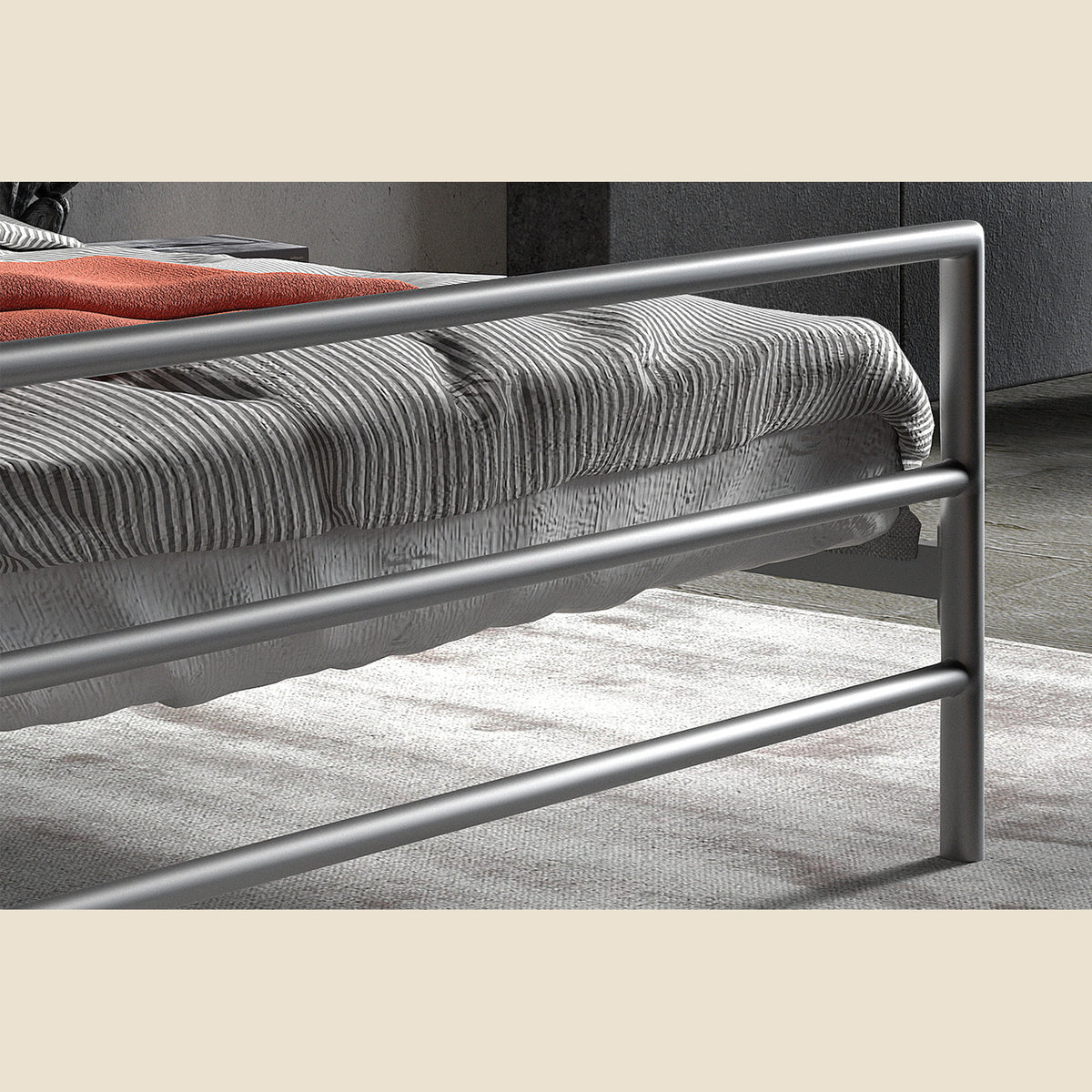 Lit Sandro avec sommier — Métal gris