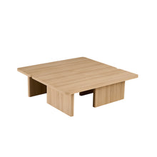 Table basse Arallo 120×120 — Travertin ou chêne