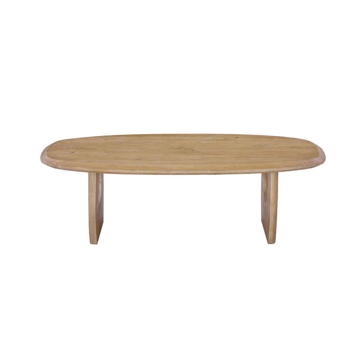 Table basse Braga — Ovale, bois de manguier massif