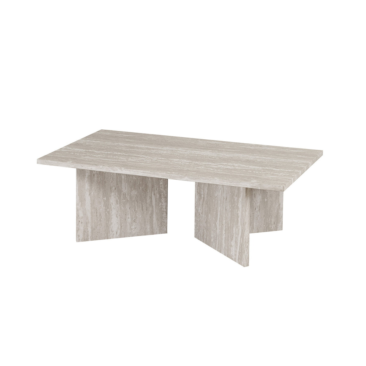 Table basse Litar — Effet travertin ou chêne