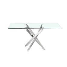 Table Lasi — Verre trempé, pieds chromés
