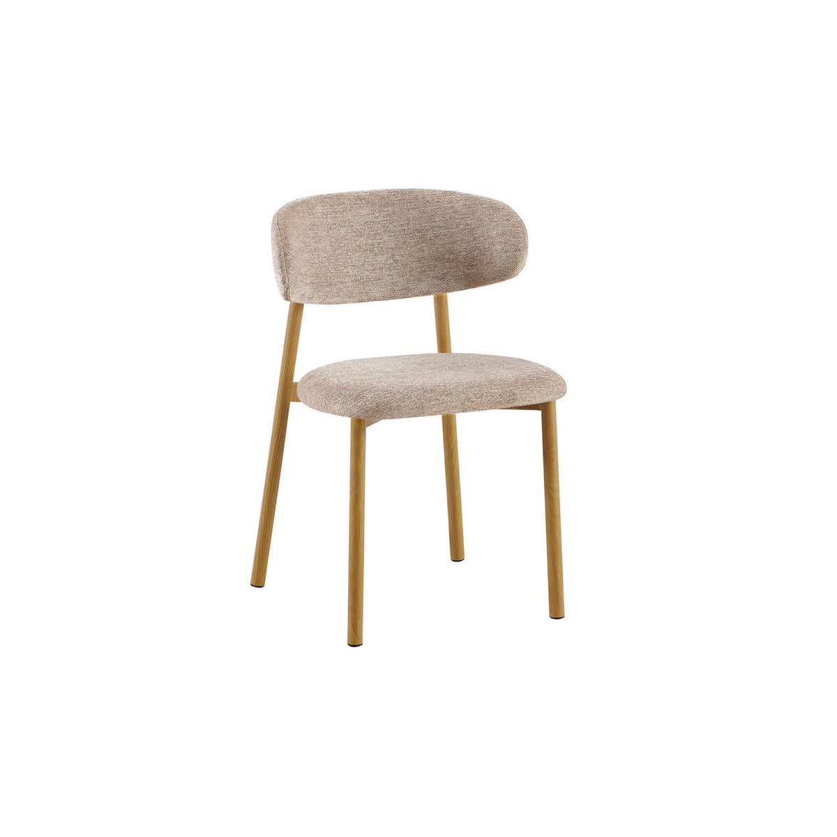 Chaise Coco — Tissu chiné, pied naturel, noyer ou gris
