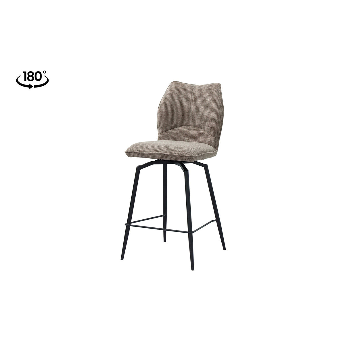 Chaise de comptoir Lara — Pivotante, tissu