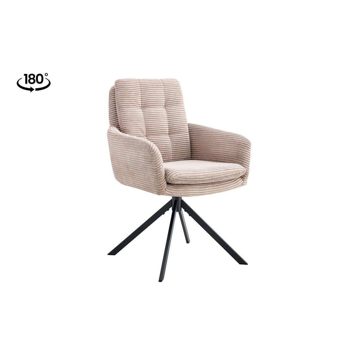 Chaise Luna — Velours côtelé, pivotante