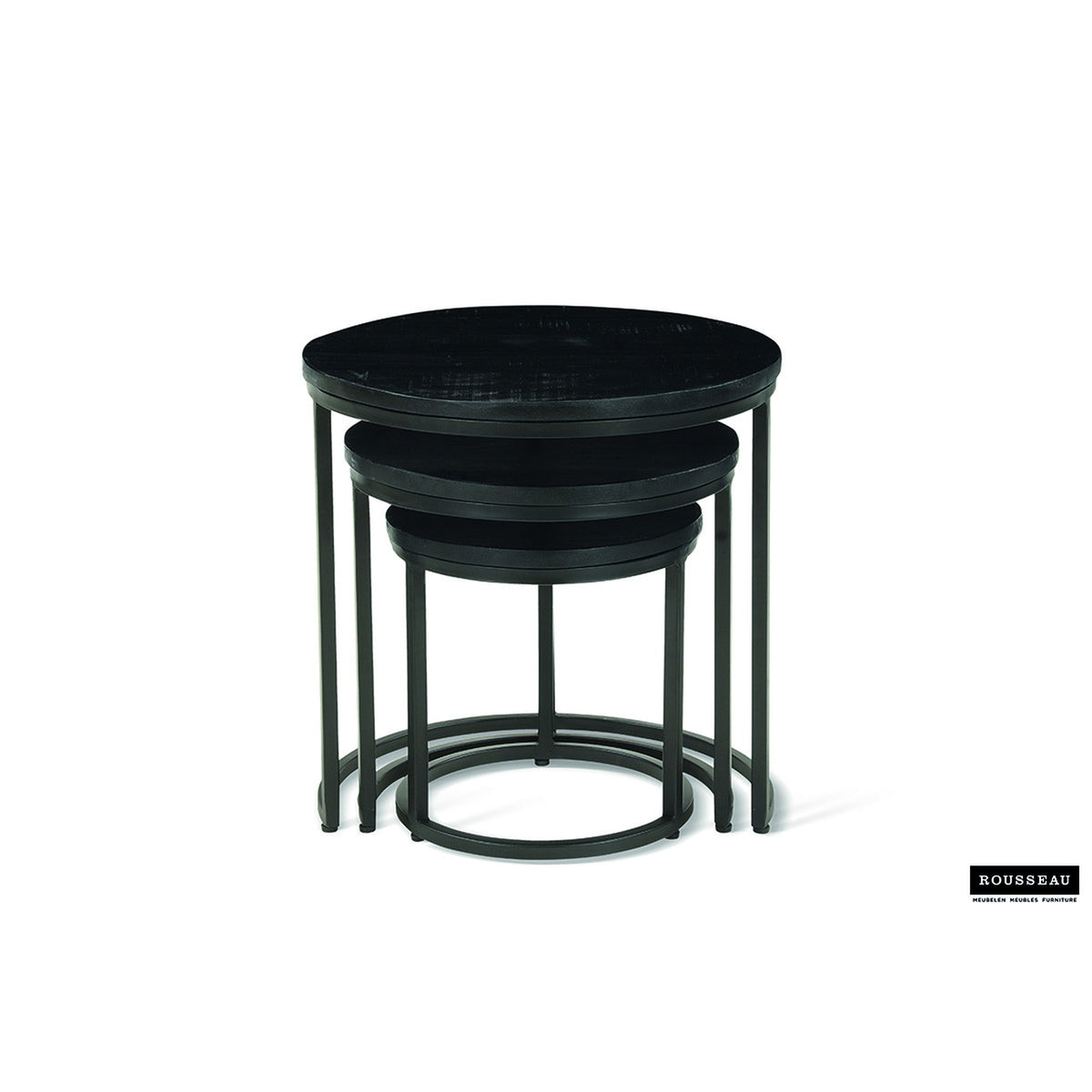 Table d'appoint Plano — Set de 3, bois de manguier