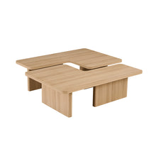 Table basse Arallo 120×120 — Travertin ou chêne